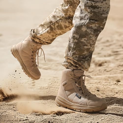Men's Lightweight Tactical Work Boots for Hiking and Motorcycle S471808