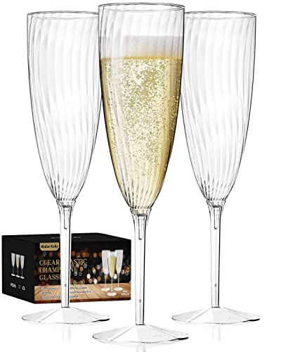 Clear Plastic Champagne Flutes, 36 PCS Disposable Wine Glasses for Party K10542
