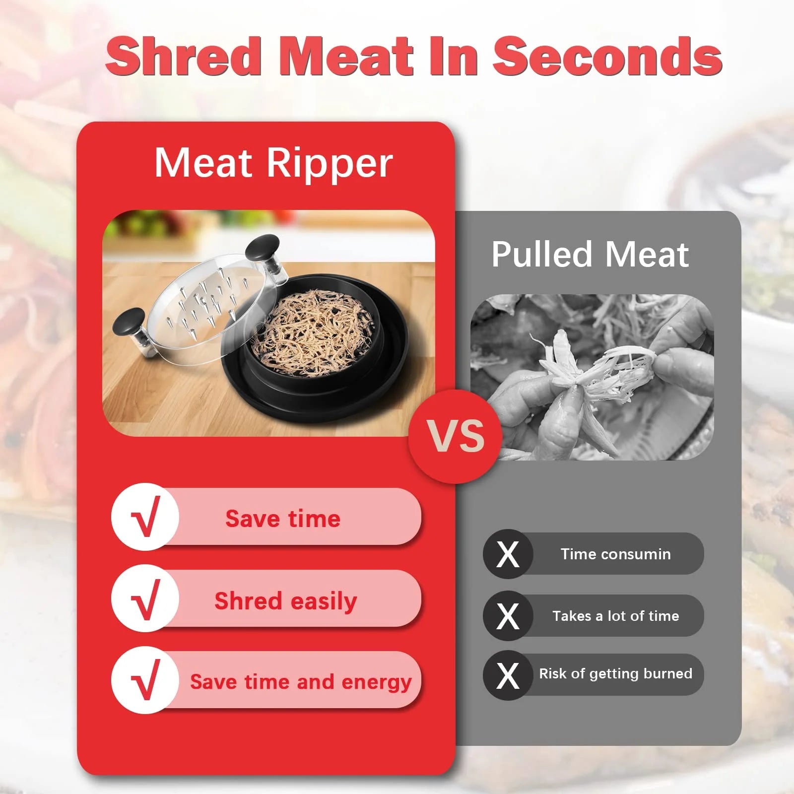 Chicken Shredder with Clear Cover and Non-Skid Base B693