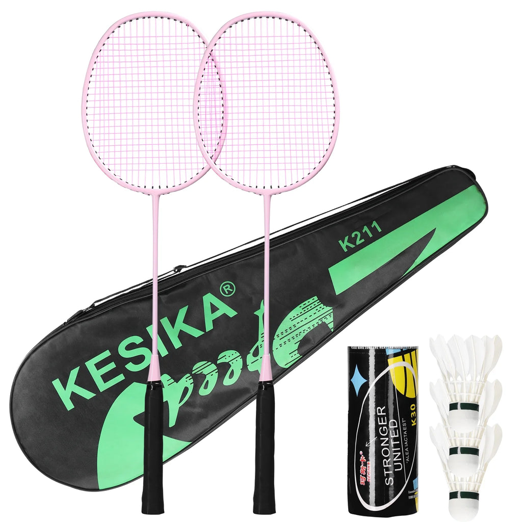 Eccomum Sports Badminton Racquets Set Professional Badminton Rackets Lightweight, 2 Player Badminton Racket Sets for Beginners,Advanced Players