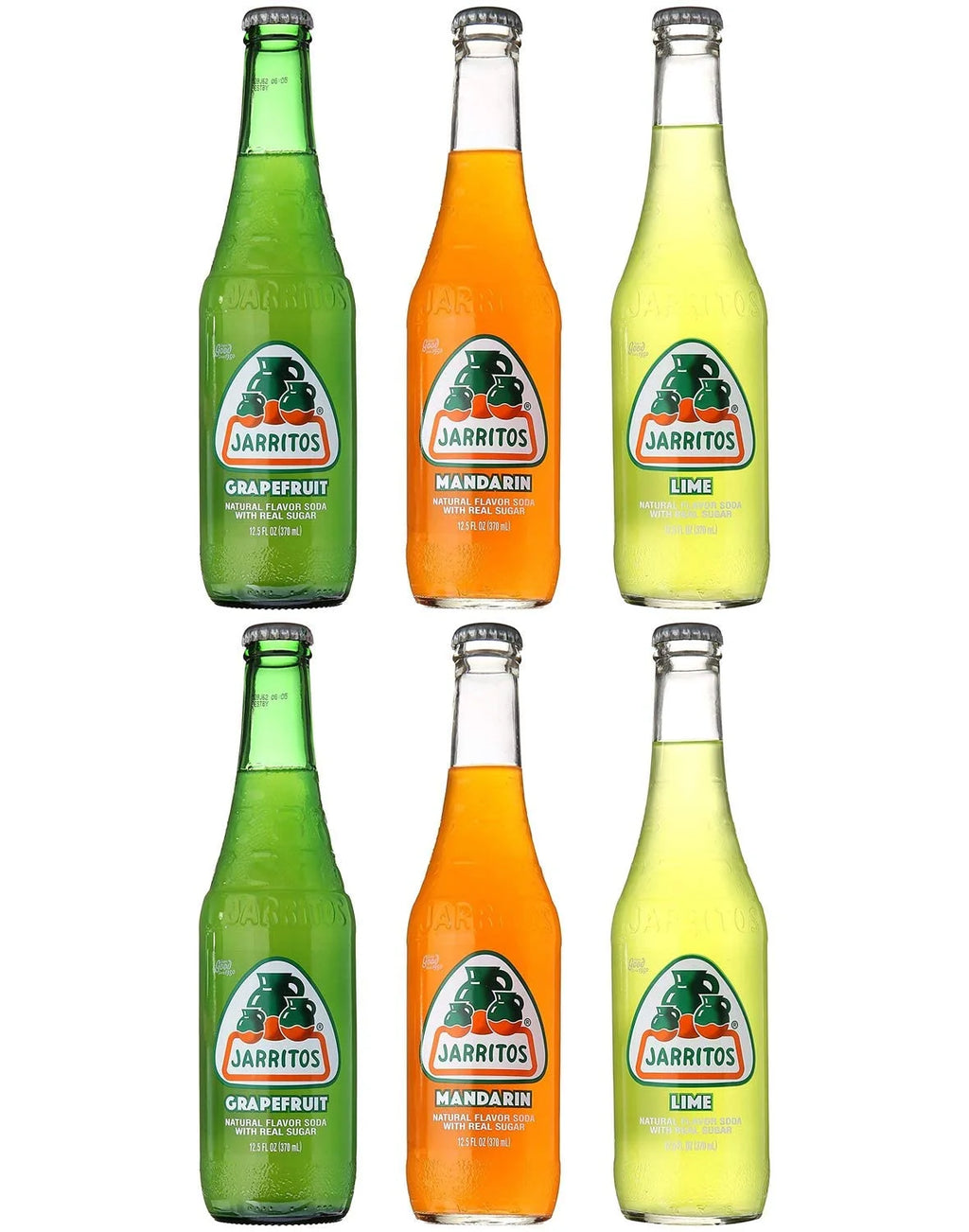 Mexican Soft Soda Drink, Grapefruit, Mandarin, Lime - Variety Pack, 12.5Oz Glass Bottle (Pack Of 6, Total Of 75 Fl Oz)