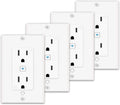 Lumary Smart Outlet in-Wall - Smart Electrical Outlet That Work with Alexa Google Home 15 Amp No Hub Required ETL & FCC Certified (4 Pack)