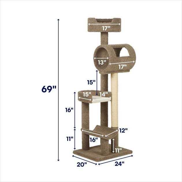 Wooden Cat Tree with Carpet Perches V84412