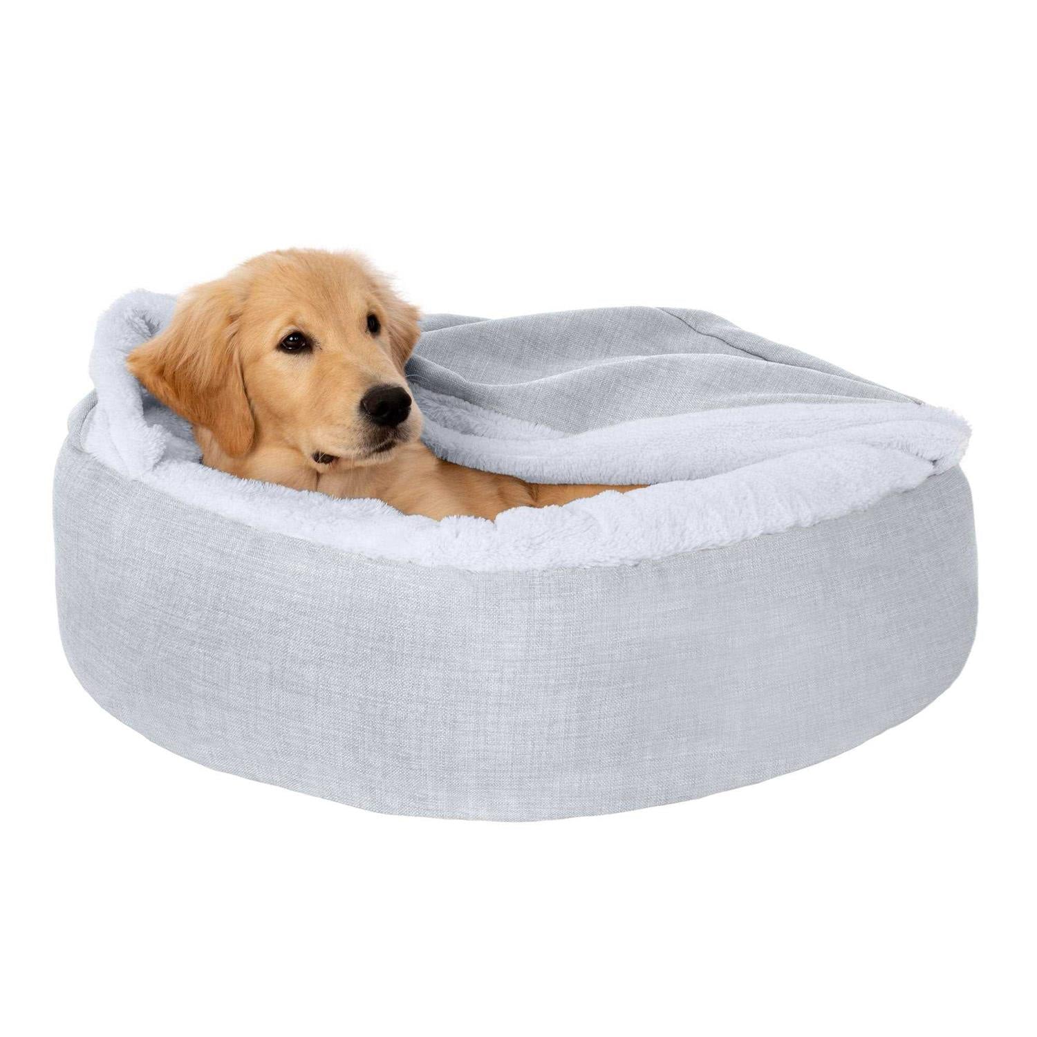 Plush Hooded Donut Pet Bed for Dogs & Cats H4196