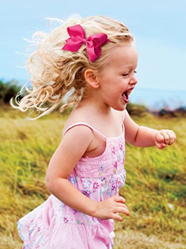 Girls' Velvet Hair Bow on No-Slip Clip, Satin Lining, Mini Q60568