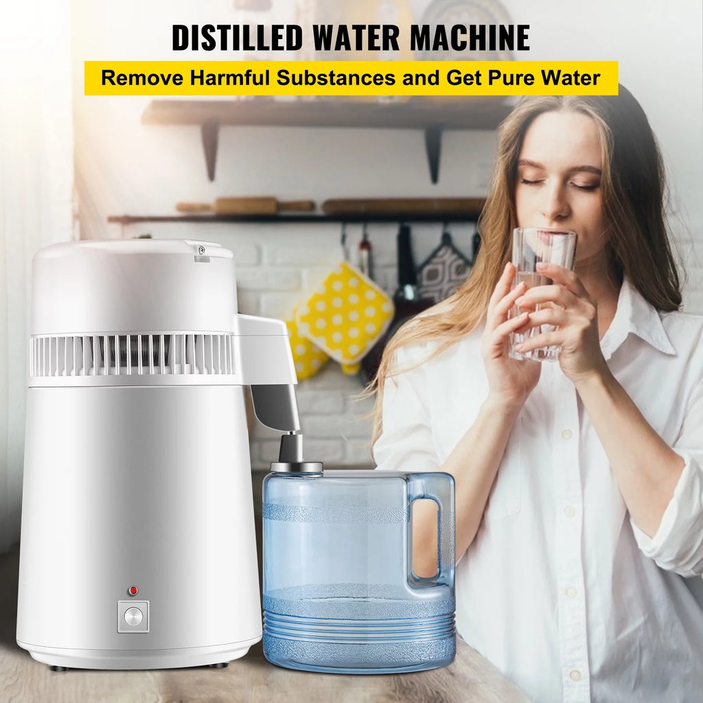 Pure Water Distiller 750W, 1.1 Gal / 4L, BPA Free Container G57642