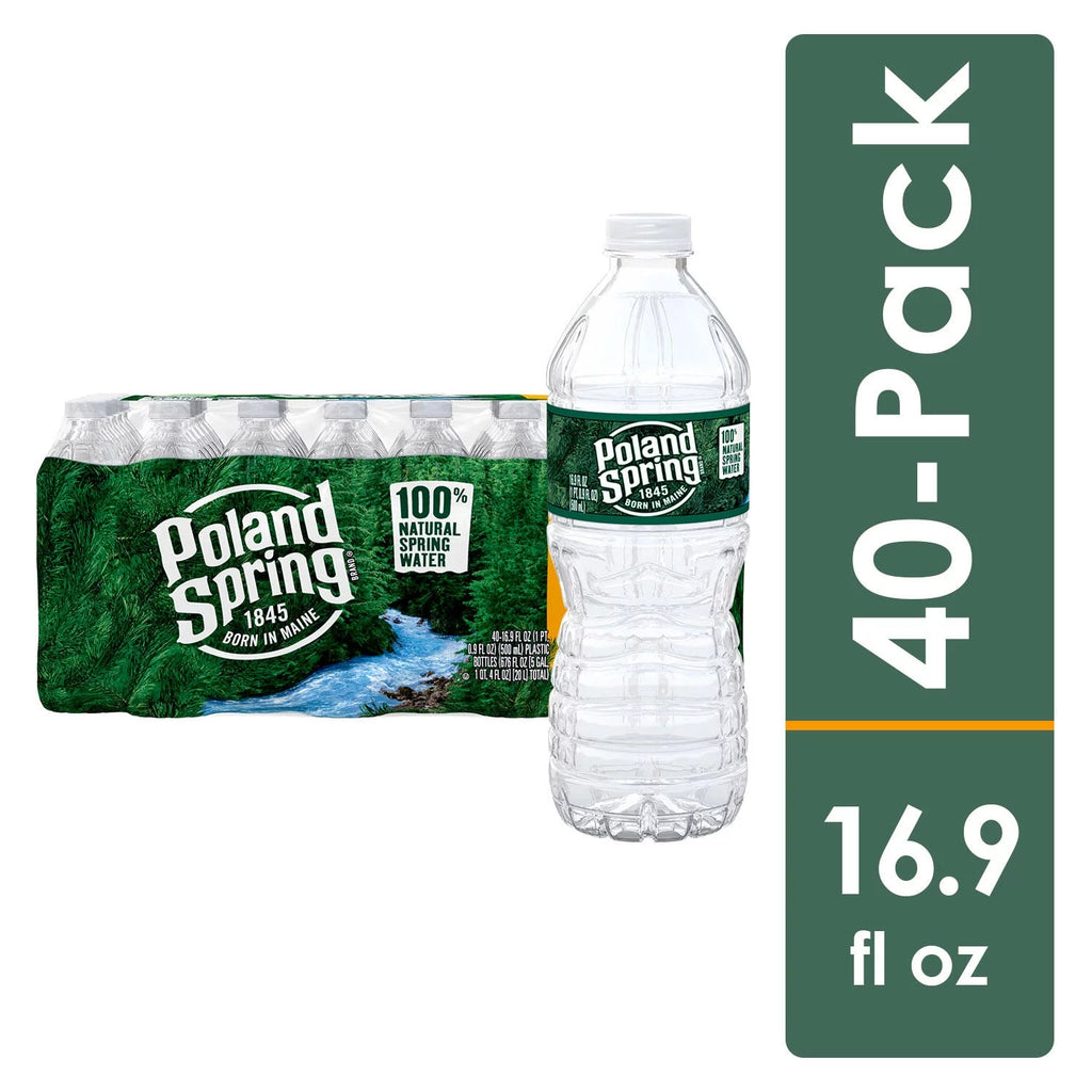 Natural Spring Water, 16.9 Fl Oz, 40 Count Bottles S303259