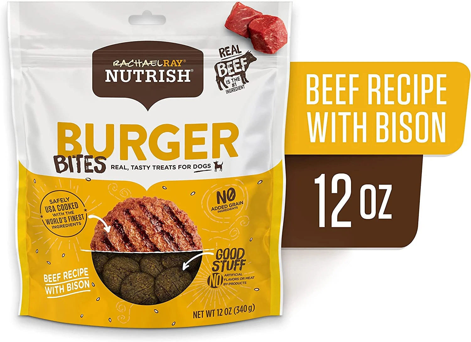 Beef Burger with Bison Dog Treats, Grain Free, 12 oz P6010