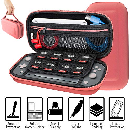 Switch Lite Accessories Bundle with Case, Screen Protector, USB Cable, Games Holder, Grip Case, Headphones, Thumb-Grip Pack K6558