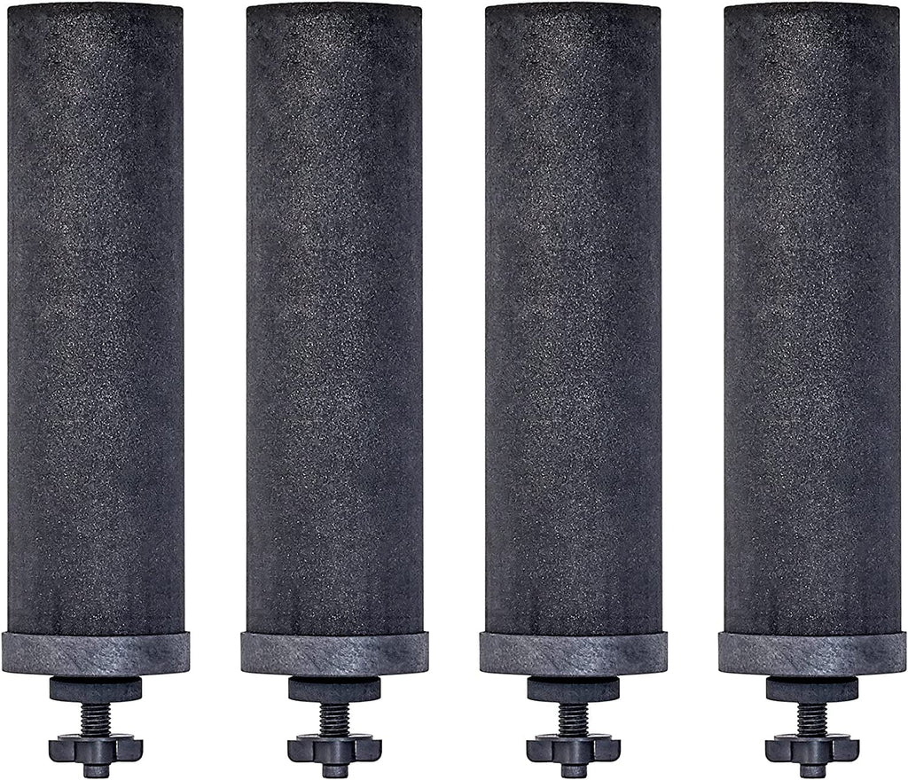 Berkey Authentic Black Berkey Elements (Pack of 4)- Berkey Replacement Water Filters For Under Sink And Countertop Water Filter System Fits To (Travel, Big Royal, Imperial Crown, Light System)