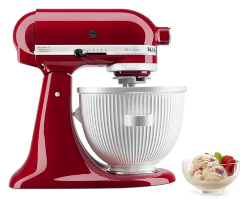 KitchenAid Ice Cream Maker Attachment for Stand Mixer, 2 Quart, KSMICM, White
