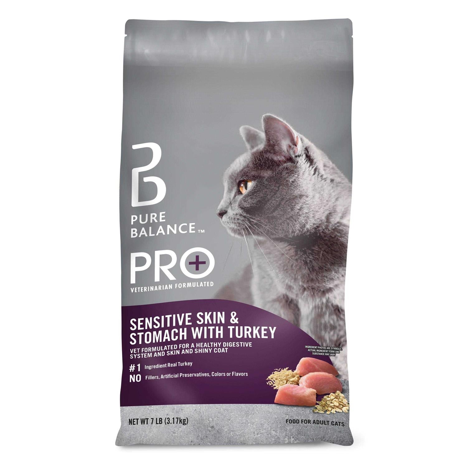 Pure Balance Pro+ Sensitive Skin &amp; Stomach with Turkey Dry Cat Food - Pet Supplies online store