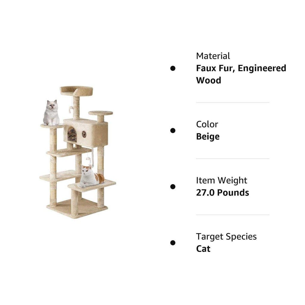 Cat Tree Tower with Scratching Posts and Cat Condo R206031