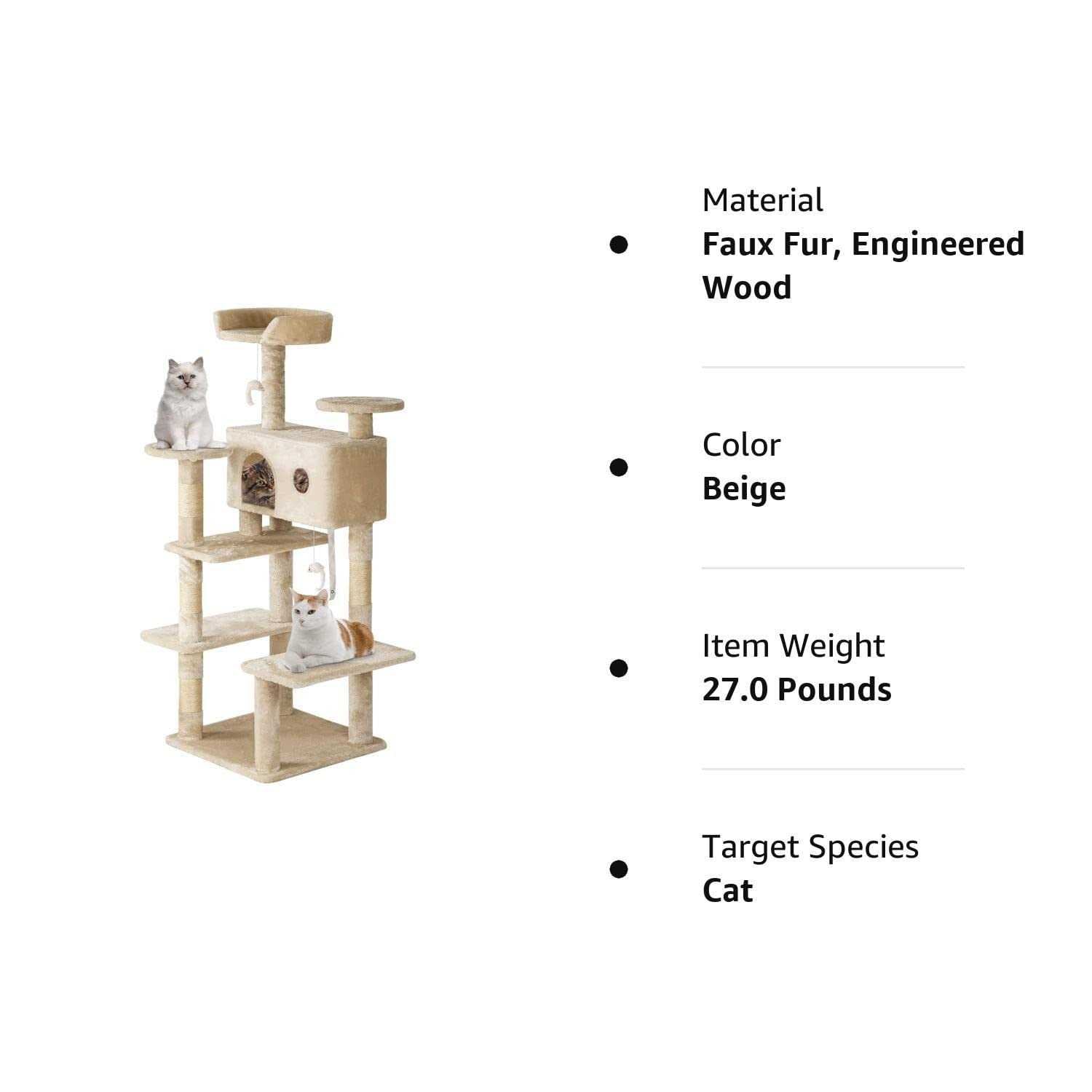 Cat Tree Tower with Scratching Posts and Cat Condo R206031