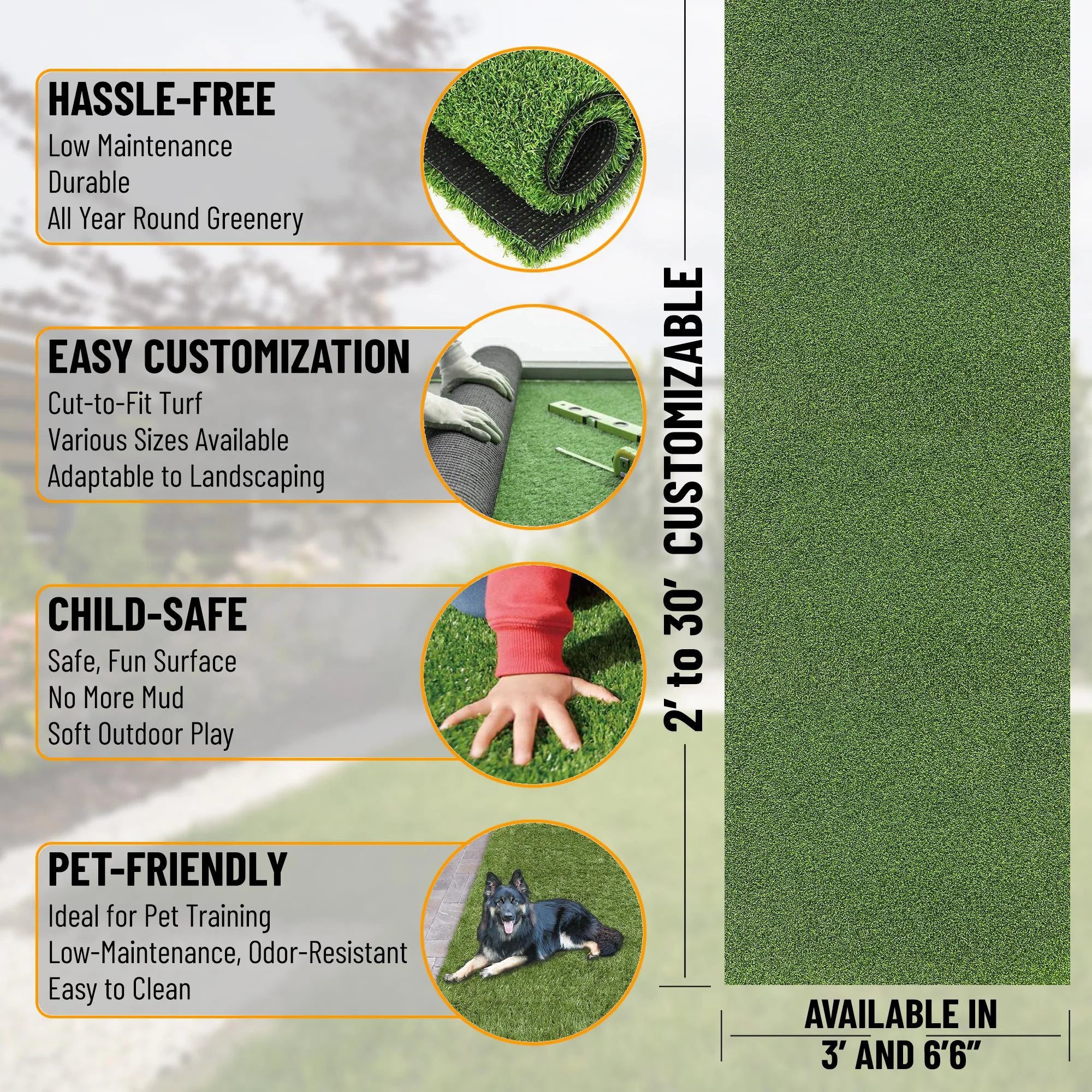 Artificial Turf Golf Hitting Mat Indoor Outdoor Fake Grass Runner Rug P82449