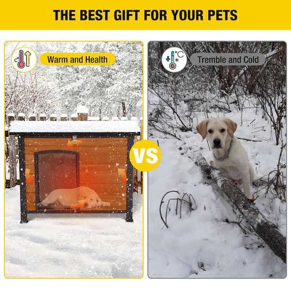 Insulated Outdoor Dog House with Liner Inside F197115