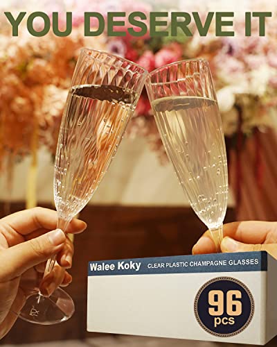 Clear Plastic Champagne Flutes, 36 PCS Disposable Wine Glasses for Party K10542