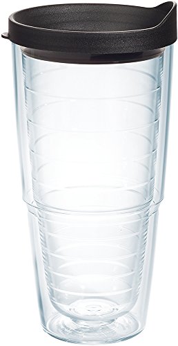 Double Walled Insulated Tumbler Travel Cup, 24oz 2pk, Blue Lid V78473