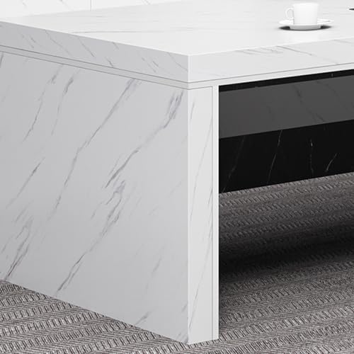 L-Shaped Executive Desk with Charging Station and Storage Shelves W581