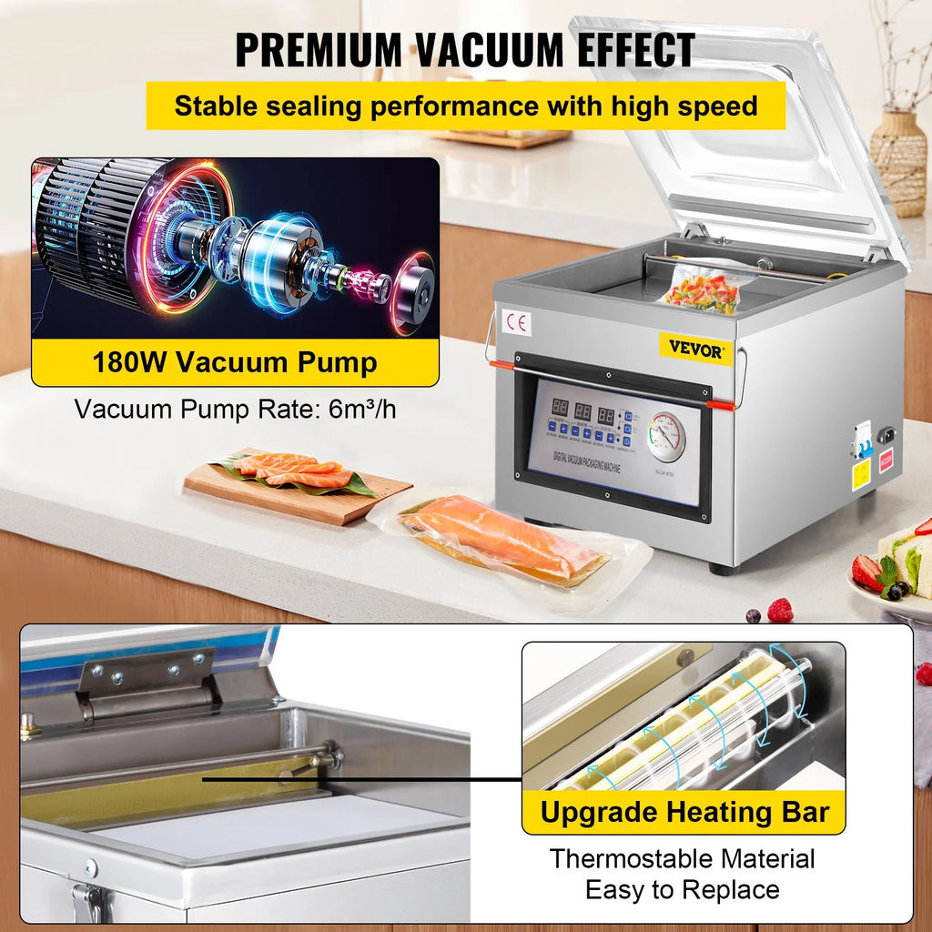 Chamber Vacuum Sealer, 110V Kitchen Food Packaging Machine U2207