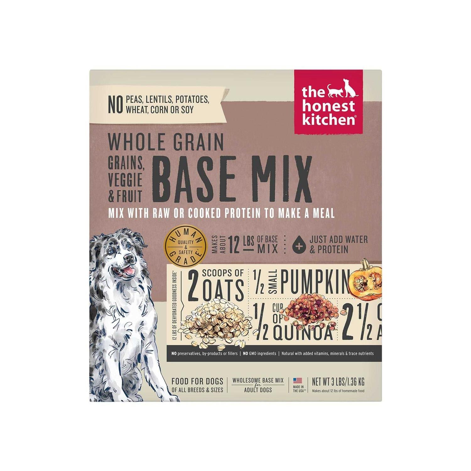 The Honest Kitchen Dehydrated Whole Grain Veggie &amp; Fruit Base Mix Dog Food - Pet Supplies online store
