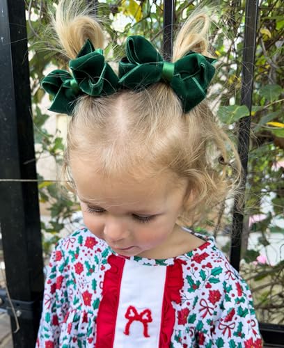 Girls' Velvet Hair Bow on No-Slip Clip, Satin Lining, Mini Q60568
