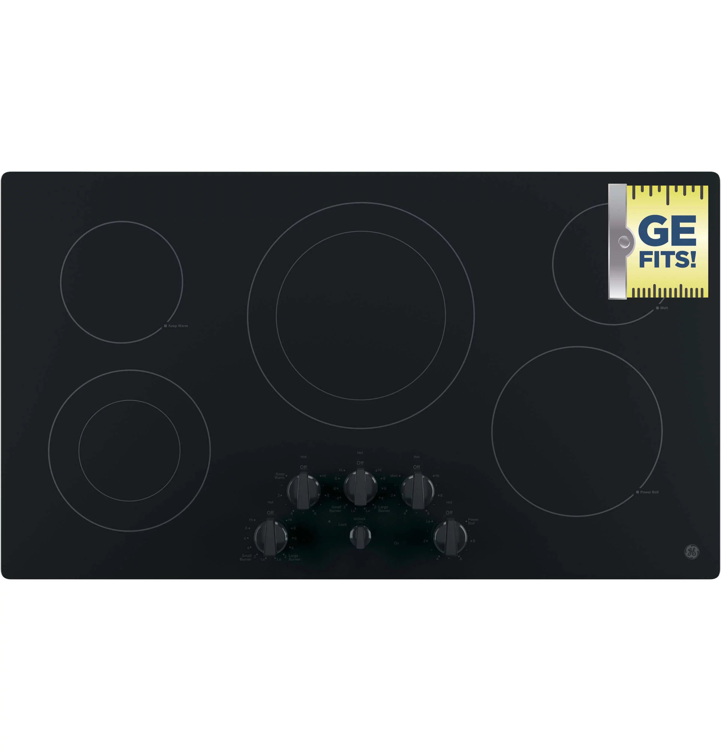 36" Built-In Electric Cooktop, Black P360