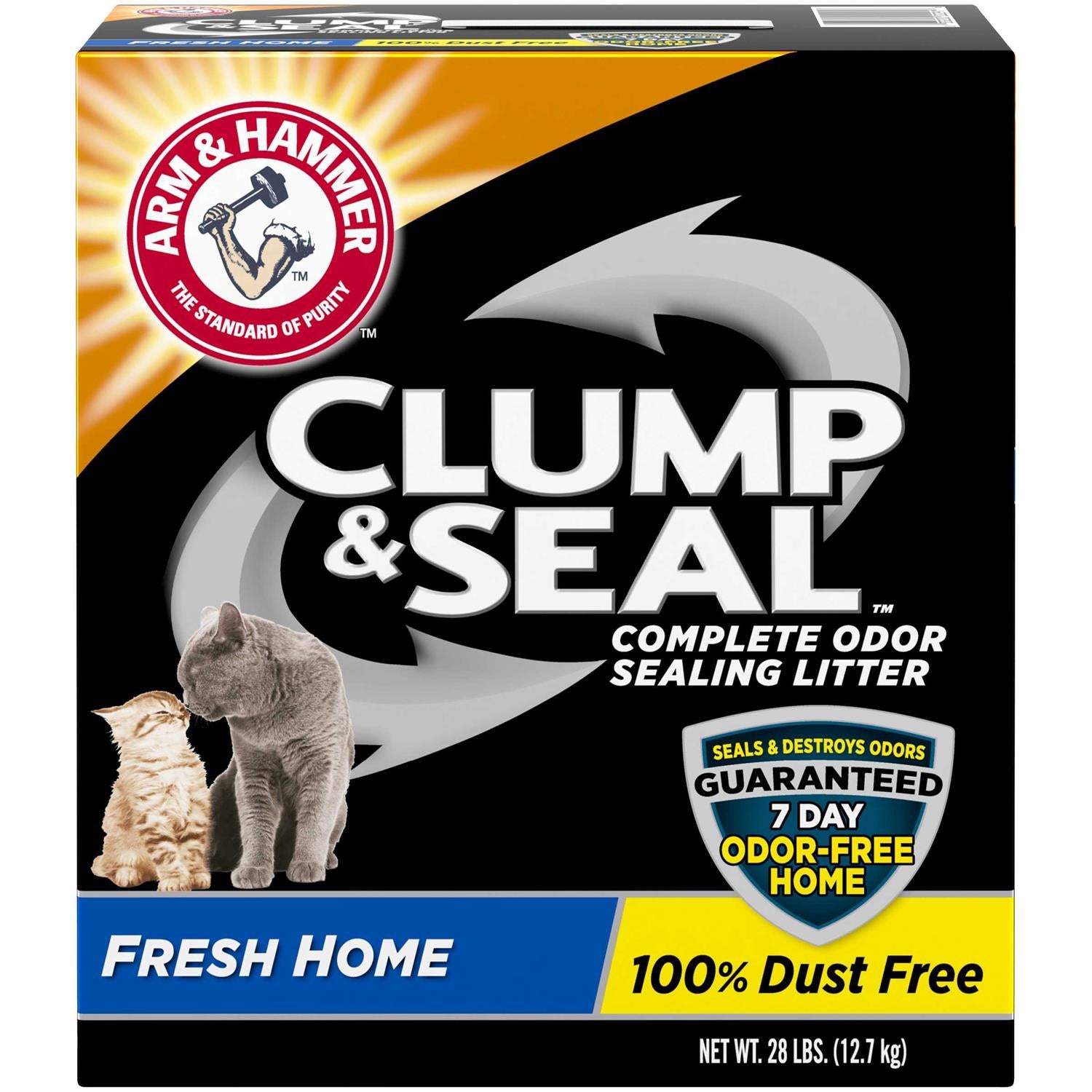 Arm &amp; Hammer Litter Clump &amp; Seal Complete Odor Sealing Clumping Cat Litter, Fresh Home with Ultra Odor Blasters with 10 Days of Odor Control, 28-lb - Pet Supplies online store