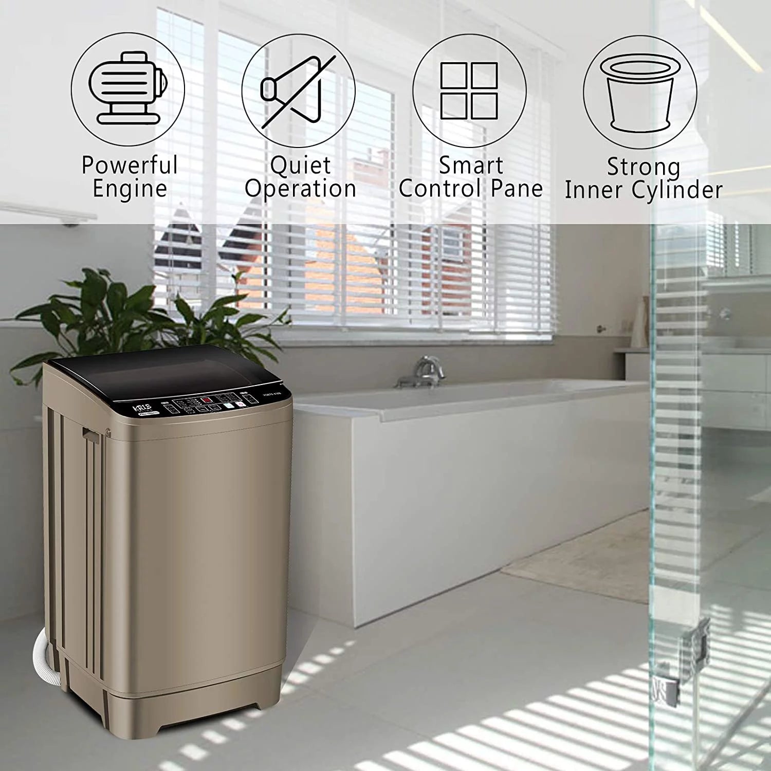Portable Compact Washing Machine 15.6 lbs with Drain Pump T989