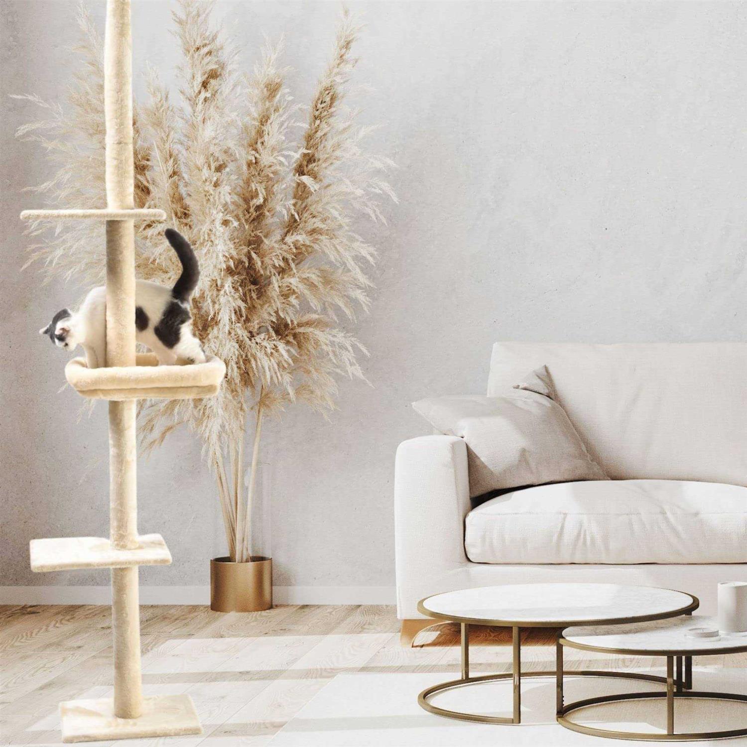 4-Level Carpeted Cat Tree with Bolstered Cat Bed I2873