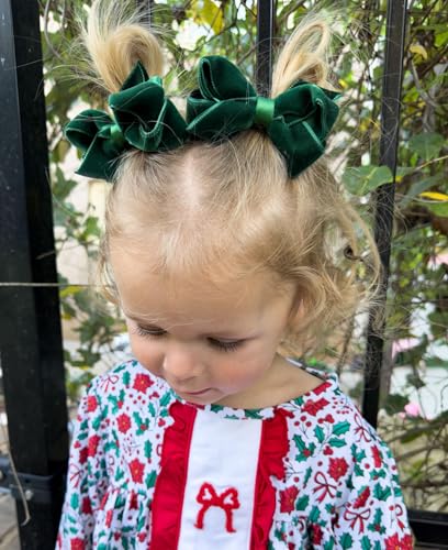 Girls' Velvet Hair Bow on No-Slip Clip, Satin Lining, Mini Q60568