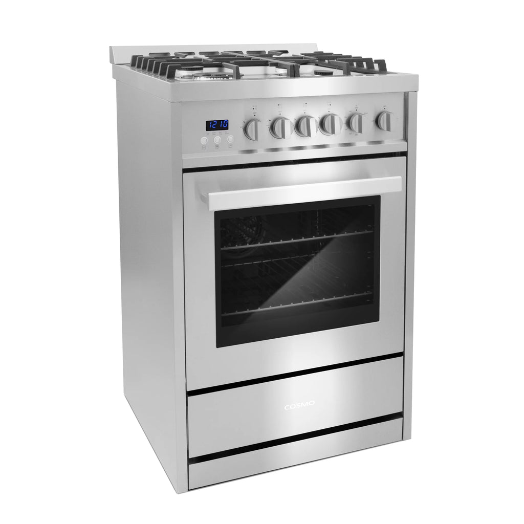 Gas Range Kitchen Stove with 4 Burner Cooktop, Stainless Steel F463