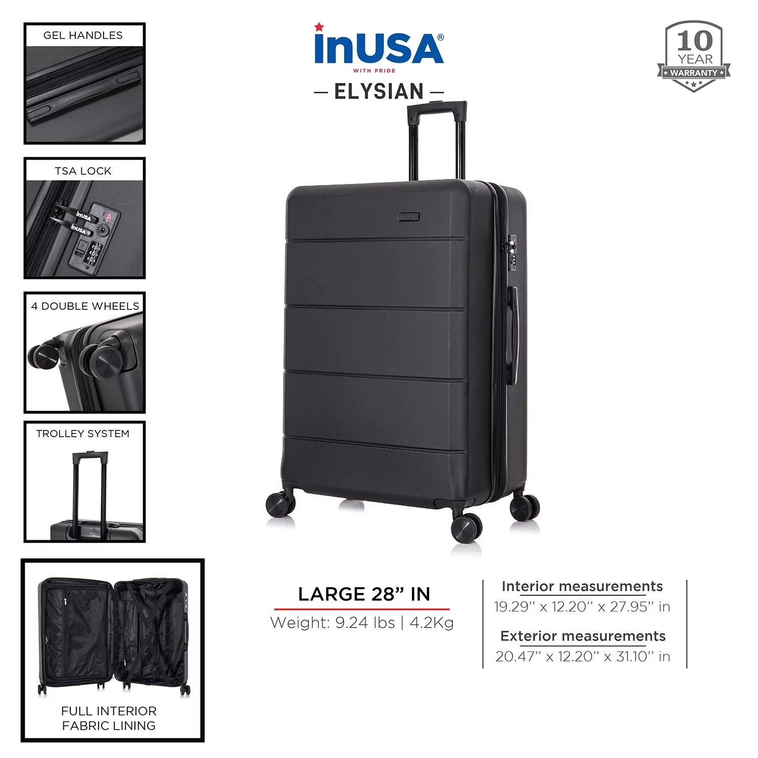 28" Hardside Lightweight Luggage with Spinner Wheels D84882