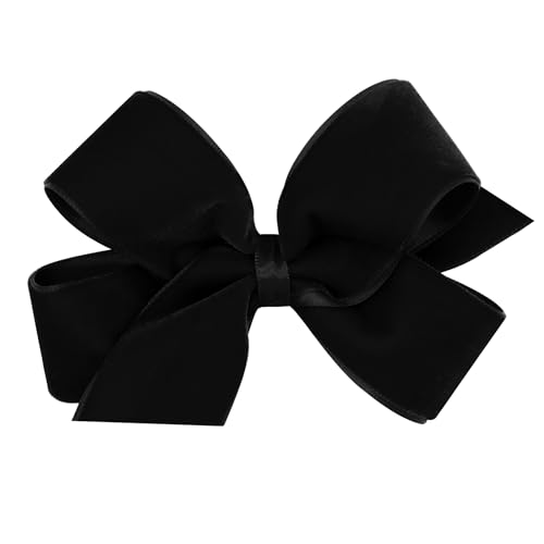 Girls' Velvet Hair Bow on No-Slip Clip, Satin Lining, Mini Q60568