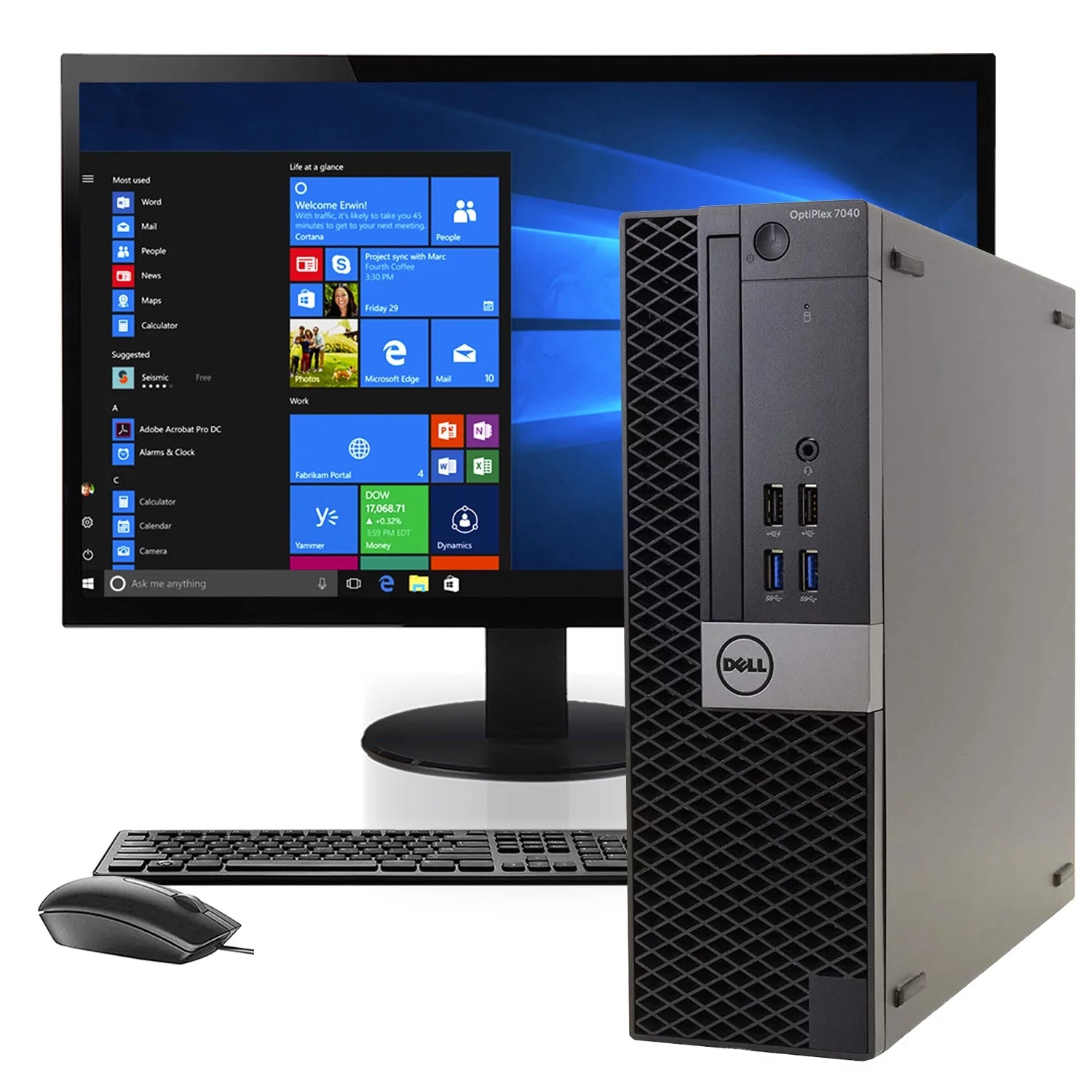Dell OptiPlex 7040 Small Business PC, 22" LCD Monitor, Gen 6 Core i5-6500, 8GB DDR4 RAM, 1 TB, Windows 10 Home, HDMI, 2 Displayport