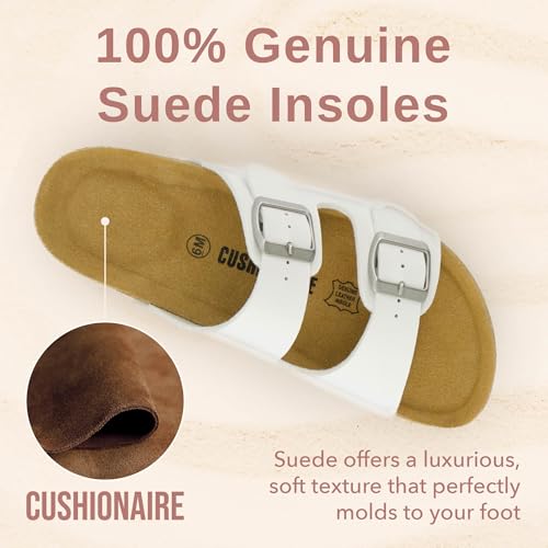 Women's Cork Footbed Sandals with Double Buckle Slip-On and Arch Support U61950