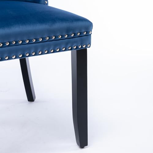 Velvet Dining Chairs Set of 2 with Solid Wood Legs E56169
