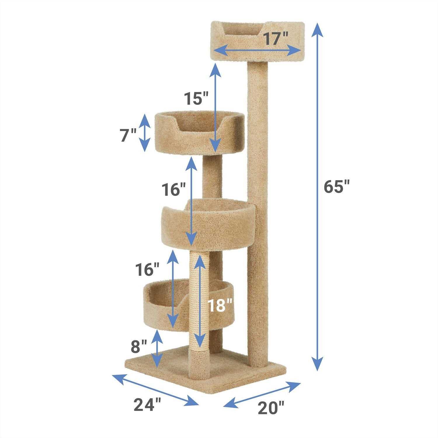 Real Carpet Wooden Cat Tree L5768