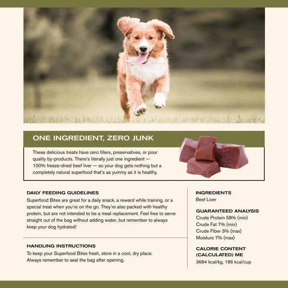 Beef Liver Superfood Bites Dog Treats, 4 oz K294