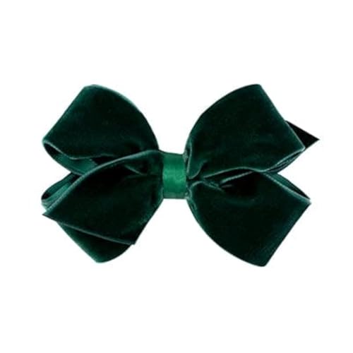 Girls' Velvet Hair Bow on No-Slip Clip, Satin Lining, Mini Q60568