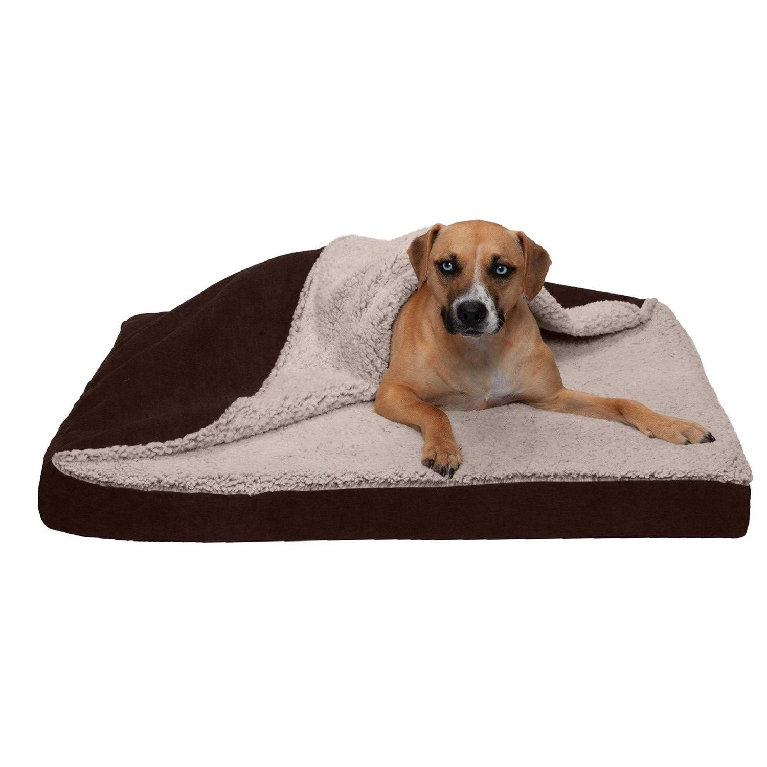 Berber & Suede Blanket Top Dog Bed Z50290