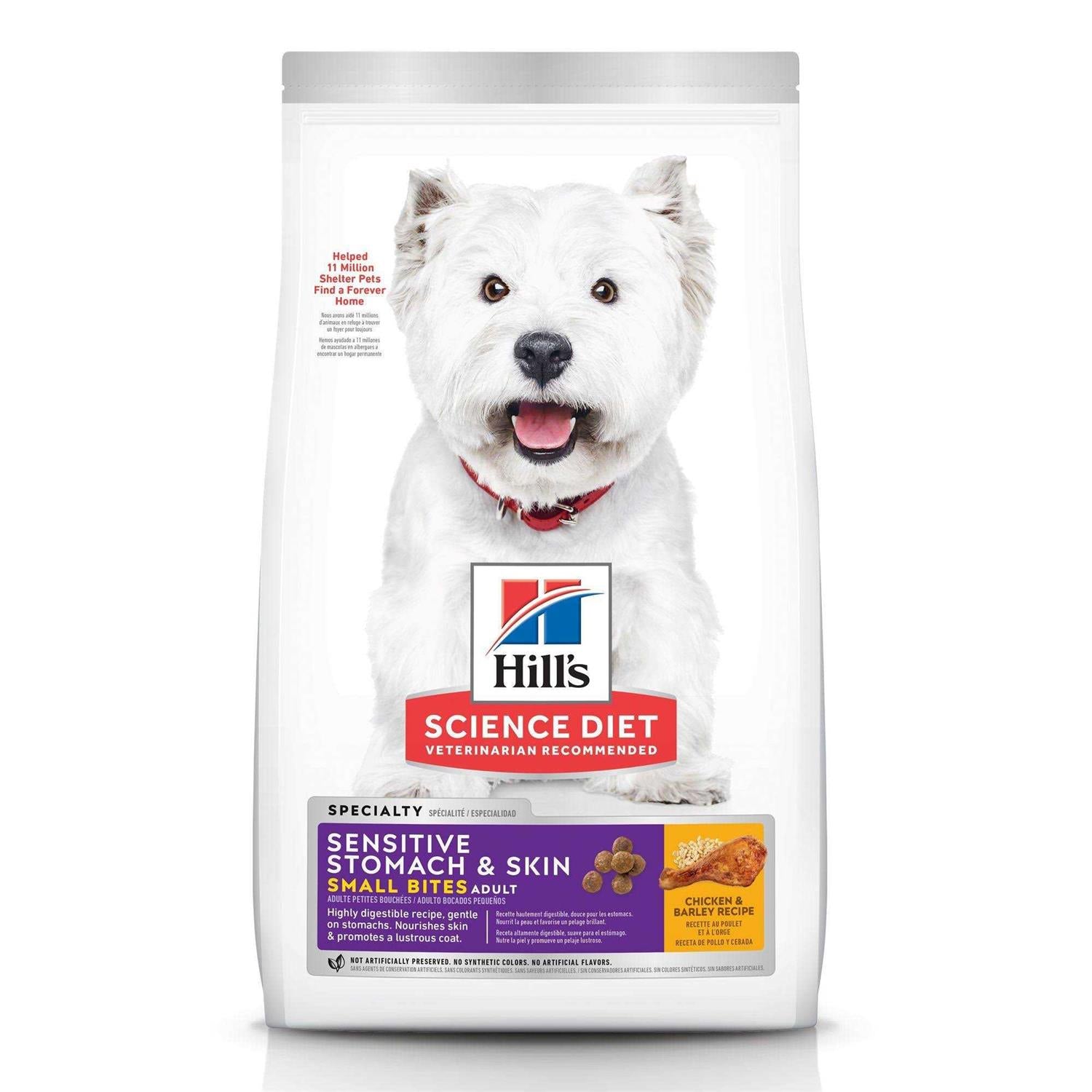 Hill's Science Diet Adult Sensitive Stomach &amp; Skin Small Bites Dry Dog Food - Pet Supplies online store