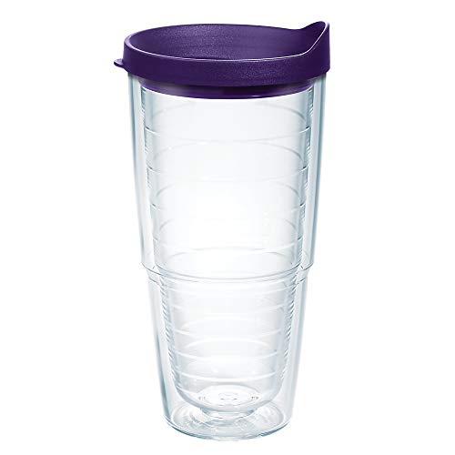 Double Walled Insulated Tumbler Travel Cup, 24oz 2pk, Blue Lid V78473