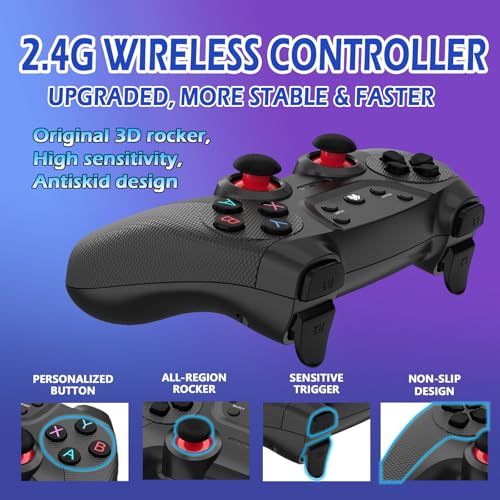 Wireless Retro Gaming Console with 20,000+ Built-in Games and 2.4G Controllers D291906