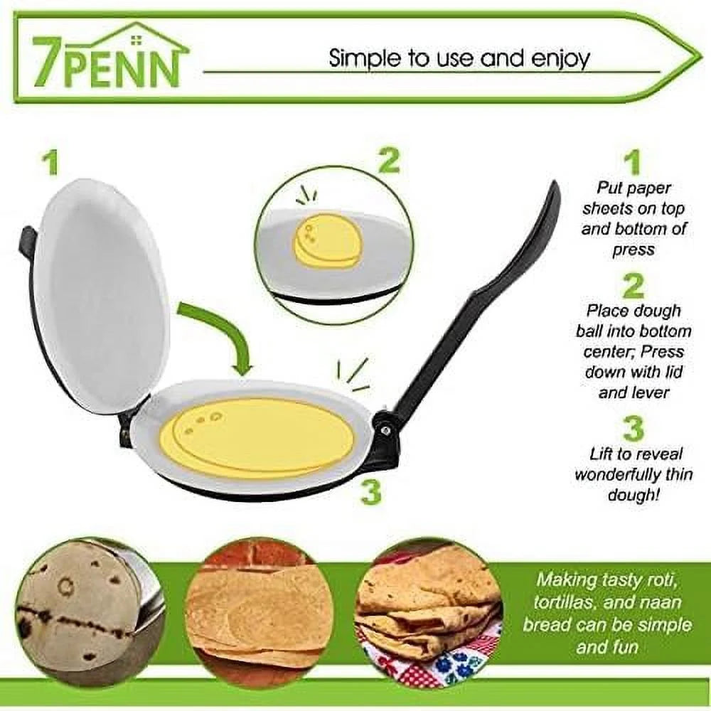 Cast Iron Tortilla Press 10 Inch with 100 Cooking Sheets E460