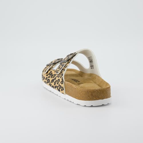 Women's Cork Footbed Sandals with Double Buckle Slip-On and Arch Support U61950