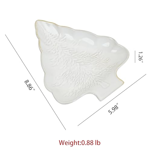 Christmas Tree Porcelain Serving Tray for Holiday Treats D95312