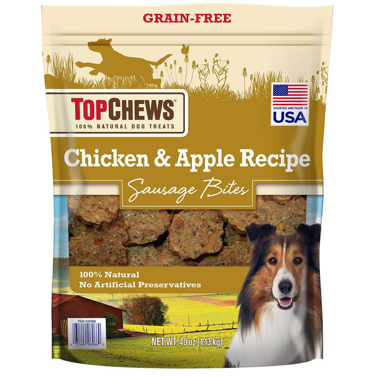 Top Chews Chicken &amp; Apple Recipe 100% Natural Dog Treats - Pet Supplies online store
