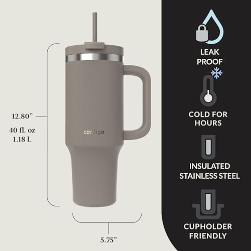 40oz Stainless Steel Vacuum Insulated Tumbler, Leak-Proof, Cold for 29 Hours O99583