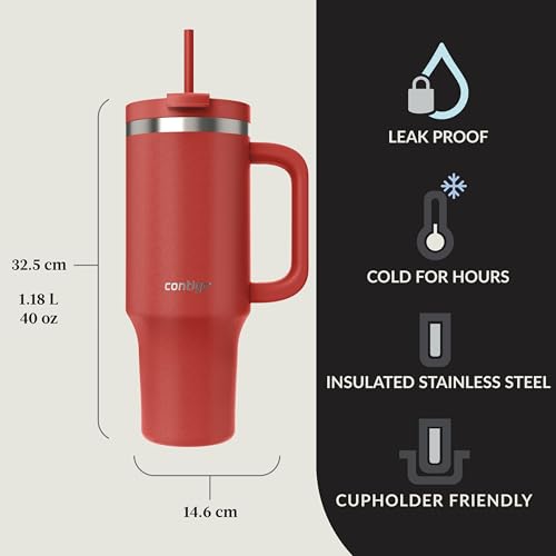 40oz Stainless Steel Vacuum Insulated Tumbler, Leak-Proof, Cold for 29 Hours O99583